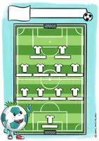 Vorschau - Mal- und Bastelvorlagen - Poster / Ausmalbild "Spiel-Aufstellung" Fussball EM 2024 - Seite 1