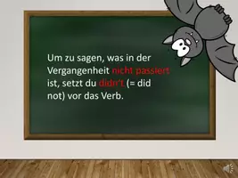 Vorschau - Präsentationen/Tafelbilder - Folien zum Lernvideo Wiederholung simple past Fragen Verneinung Kurzantworten - Seite 3