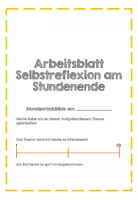 Vorschau - Arbeitsblätter - Arbeitsblatt Selbstreflexion nach der Stunde - Deckblatt