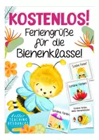 Vorschau - Mal- und Bastelvorlagen - Feriengrüße Bienenklasse KOSTENLOS - Deckblatt