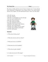 Vista previa - Hojas de trabajo - My Typical Day Reading/ Telling Time/ Hobbies: Lectura en Inglés - Portada