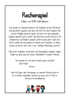 Vorschau - Arbeitsblätter - Fußball-Rechenspiel mit Arbeitsblatt: Zahlen von 1000 subtrahieren - Seite 1