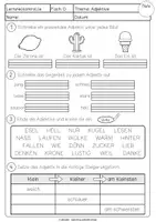 Vorschau - Arbeitsblätter - Lernzielkontrolle | ADJEKTIVE | + editierbare Version - Seite 1