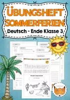 Vorschau - Arbeitsblätter - Deutsch Übungsheft Sommerferien - Ende Klasse 3 - Deckblatt