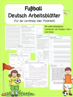 Vorschau - Arbeitsblätter - Fußball Arbeitsblätter Deutsch - für eine Lerntheke - Deckblatt