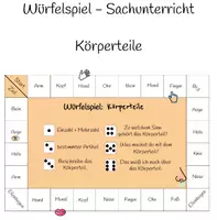 Vorschau - Spiele - Würfelspiel - Sachunterricht - Körperteile - Deckblatt