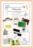 Vorschau - Mal- und Bastelvorlagen - Übungskarten -parallele und senkrechte Geraden- reale Gegenstände - Deckblatt