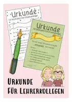Vorschau - Anderer Materialtyp - Urkunde für Lehrer/ Erzieher - Deckblatt