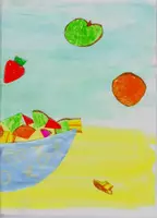 Vorschau - Mal- und Bastelvorlagen - Kunstunterricht, Be, Schüssel mit Obstsalat Bild gestalten - Seite 2