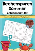 Vorschau - Arbeitsblätter - Rechenspur Sommer Zahlenraum 100 - Deckblatt