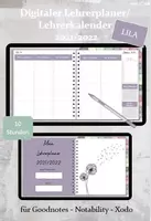 Vorschau - Lehrpläne/Lehrermaterial - Digitaler Lehrerplaner/ Lehrerkalender 2021/2022 LILA - Deckblatt