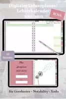 Vorschau - Lehrpläne/Lehrermaterial - Digitaler Lehrerplaner/ Lehrerkalender 2021/2022 ROSA - Deckblatt