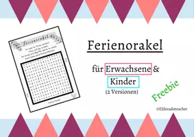 Vorschau - Anderer Materialtyp - Ferienorakel für Erwachsene und Kinder - FREEBIE - Deckblatt