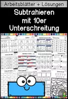 Vorschau - Arbeitsblätter - Subtrahieren mit 10er Unterschreitung im ZR 20 - Arbeitsblätter + Lösungen - Deckblatt
