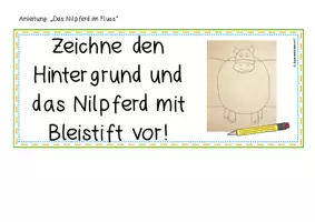 Vorschau - Stundenentwürfe - Kunststunde: Das Nilpferd im Fluss (A4/A3) - Seite 3