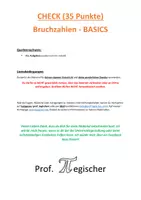Vorschau - Arbeitsblätter - Kompetenzcheck: Bruchzahlen BASICS 2 (mit Lösungen) - Deckblatt