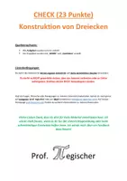 Vorschau - Arbeitsblätter - Kompetenzcheck: Konstruktion von Dreiecken - Deckblatt