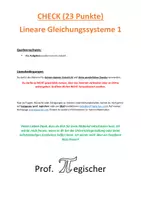 Vorschau - Test - Kompetenzcheck: Lineare Gleichungssysteme 1 (mit Lösungen) - Deckblatt