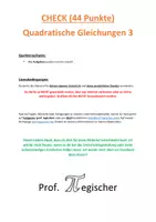 Vorschau - Test - Kompetenzcheck: Quadratische Gleichungen 3 (mit Lösungen) - Deckblatt