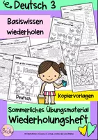 Vorschau - Arbeitsblätter - Wiederholungsheft Deutsch Klasse 3 - Deckblatt