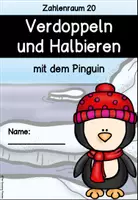 Vorschau - Arbeitsblätter - Arbeitsblätter - Halbieren und Verdoppeln mit dem Pinguin im Zahlenraum 20 - Seite 2