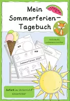 Vorschau - Arbeitsblätter - Mein Sommerferientagebuch Klasse 1/2 - Deckblatt