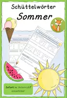Vorschau - Arbeitsblätter - Schüttelwörter Sommer - Deckblatt