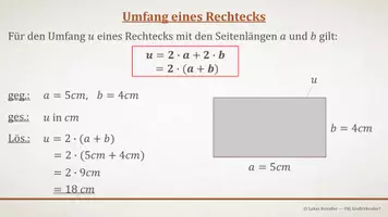Vorschau - Präsentationen/Tafelbilder - Tafelbilder - Umfang Rechteck - Seite 1