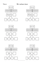 Vorschau - Arbeitsblätter - Zehnerübergang - Kettenaufgaben üben - Mathematik Klasse 1 - Seite 2