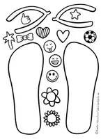 Vorschau - Mal- und Bastelvorlagen - Flip Flops basteln, Sommer basteln, Flip Flops - Seite 1