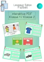 Vorschau - Arbeitsblätter - Bundle 2 x interaktives Lesequiz Wörter & Sätze FUßBALL interaktives Pdf Weltmeisterschaft 2026 WM Europameisterschaft EM Deutschland - Deckblatt