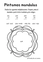 Vista previa - Hojas de trabajo - PINTAMOS MANDALAS: MULTIPLICACIONES - página 2