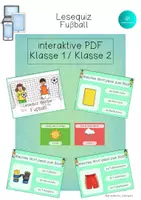 Vorschau - Arbeitsblätter - interaktives Lesequiz Wörter FUßBALL interaktives Pdf - WM Weltmeisterschaft 2026 - EM Europameisterschaft 2024 - Deckblatt