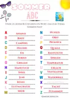 Vorschau - Arbeitsblätter - Sommer ABC - Finde zu jedem Buchstaben das passende Wort - Seite 2