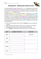 Vorschau - Arbeitsblätter - AB zur Förderung des Leseverstehens / der Lesekompetenz - Dealing with unknown words - Deckblatt