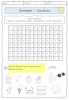Vorschau - Arbeitsblätter - Suchsel Thema Sommer Klasse 1/2 - Seite 1