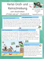 Vorschau - Aufgabenkarten - Abschreibkartei Groß- und Kleinschreibung Piraten Druckschrift - Deckblatt