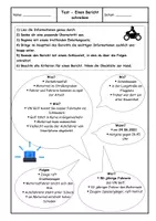 Vorschau - Arbeitsblätter - Test / Lernzielkontrollen - Einen Bericht schreiben - Deckblatt