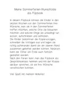 Vorschau - Arbeitsblätter - Flipbook Sommerferien-Wunschliste ab Klasse 1 #eurokäfer - Seite 1