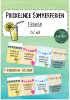 Vorschau - Bildkarten - Feriengruß - prickelnde Sommerferien (Ich/ Wir) - Deckblatt