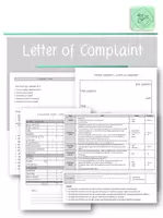 Vorschau - Stundenentwürfe - Letter of Complaint: Stundenplanung, Bewertungsraster, Layout, Language Support... - Deckblatt