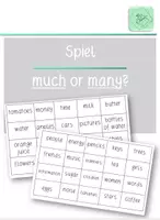 Vorschau - Arbeitsblätter - Much or many? Spiel für die ganze Klasse oder zur Partnerarbeit - Deckblatt