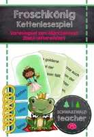 Vorschau - Spiele - Kettenlesespiel / Vorlese-Domino – DER FROSCHKÖNIG (Leseförderung Klasse 1–2) - Deckblatt