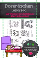 Vorschau - Arbeitsblätter - Märchen Leporello – DORNRÖSCHEN zum Selbstlesen (differenziert, Klasse 1–2) - Deckblatt
