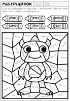 Vorschau - Arbeitsblätter - MULTIPLIKATION - Malen nach Zahlen (Arbeitsblatt) - Seite 1