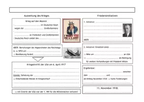 Vorschau - Arbeitsblätter - Geschichte 9 - Kriegseintritt der USA 1917 - Deckblatt