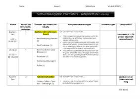 Vorschau - Lehrpläne/Lehrermaterial - Stoffverteilungsplan Informatik MS LehrplanPLUS 9 BY - Deckblatt