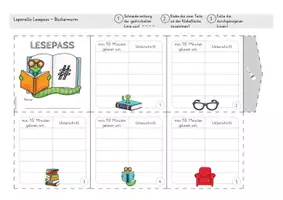 Vorschau - Arbeitsblätter - Lesepass Leporello | Bücherwurm | FREEBIE - Seite 2