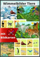 Vorschau - Stundenentwürfe - Wimmelbilder: "Tiere Weltweit" mit Bildkarten - Deckblatt