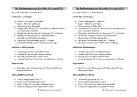 Vorschau - Präsentationen/Tafelbilder - Handout/ Übersicht "Versailler Vertrag" - Geschichte - Sek I/II - Seite 1